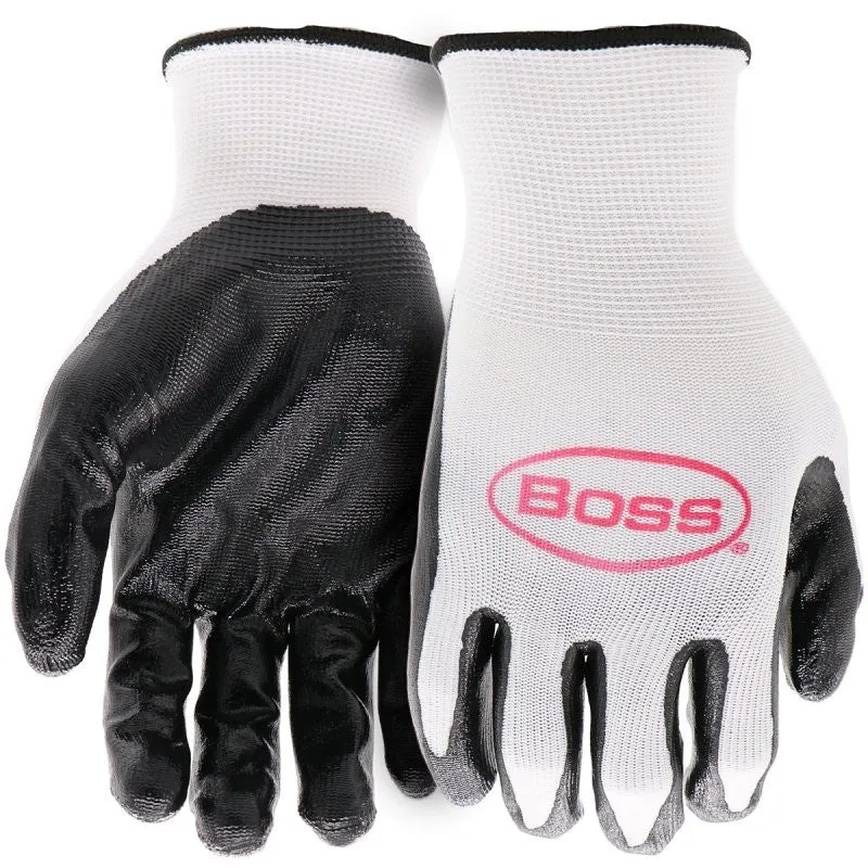 Boss Grip Series B31091-L-5P Coated Gloves, Men’s, L, 8 to 8-3/8 in L, Elastic Knit Wrist Cuff, Nitrile Coating