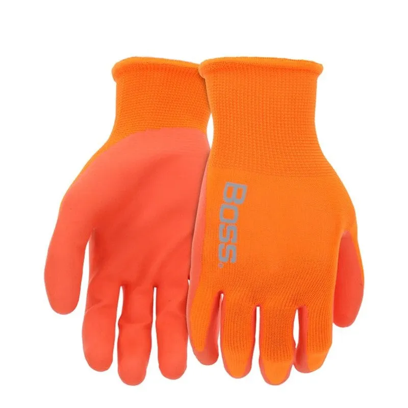 Boss Tactile Grip Series B31101-L5P Coated Gloves, Men’s, L, Elastic Knit Wrist Cuff, Nitrile Coating, Polyester