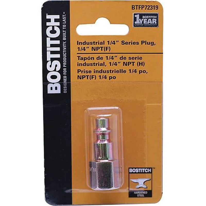 Bostitch BTFP72319 Hose Plug, 1/4 in, FNPT, Steel, Plated (Pack of 4)