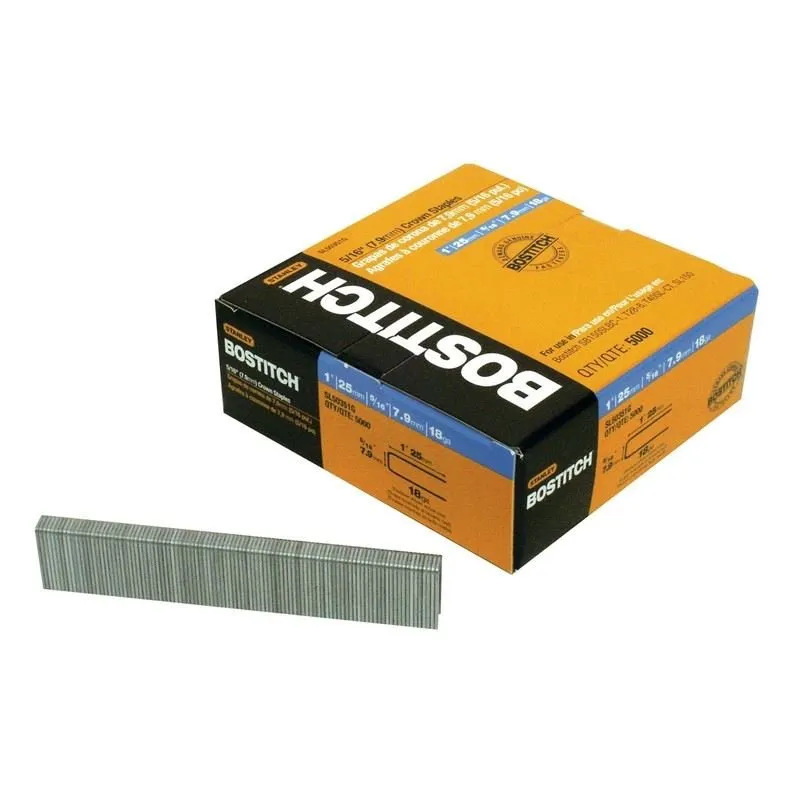 Bostitch SL50351G 5/16in CROWN X 1in LEG 18 GAUGE SL SERIES STAPLE – 5000pcs