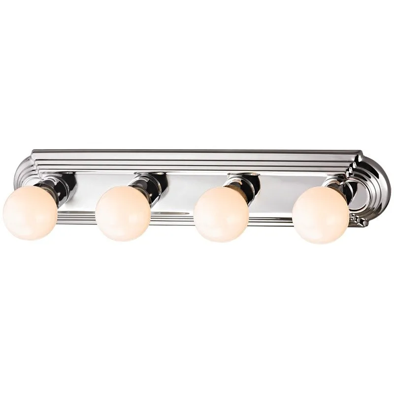 Boston Harbor 046044-CHROME Vanity Bar Fixture, 100 W, 4-Lamp, G Lamp, Steel Fixture, Polished Chrome Fixture