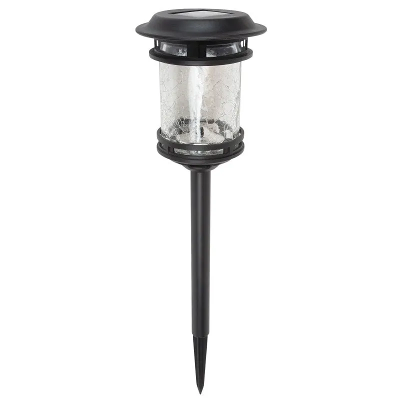 Boston Harbor 26073 Solar Stake Light, NI-Mh Battery, AA Battery, 1-Lamp, Plastic and Glass Fixture, Black (Pack of 6)