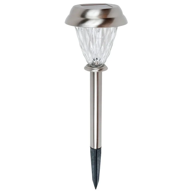 Boston Harbor 26091 Solar Stake Light w/WTR GLS LENS, NI-Mh Battery, AA Battery, 1-Lamp, Stainless Steel, Pack of 4 Solar Lights