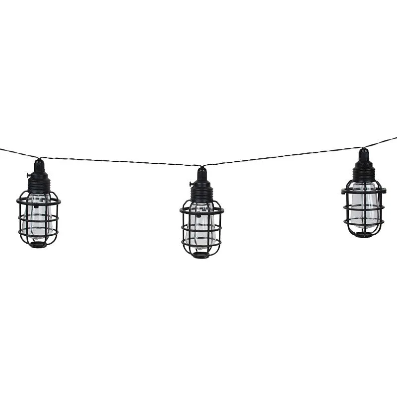 Boston Harbor 27099 Solar String Lantern Light, Ni-MH Battery, AA Battery, 10-Lamp, LED Lamp, Plastic Fixture, Black