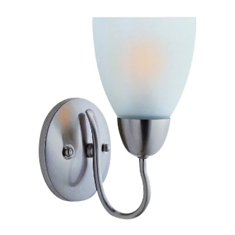 Boston Harbor A2242-73L Single Light Vanity Fixture, 120 V, 60 W, A19 or CFL Lamp, Steel Fixture, Brushed Nickel Fixture