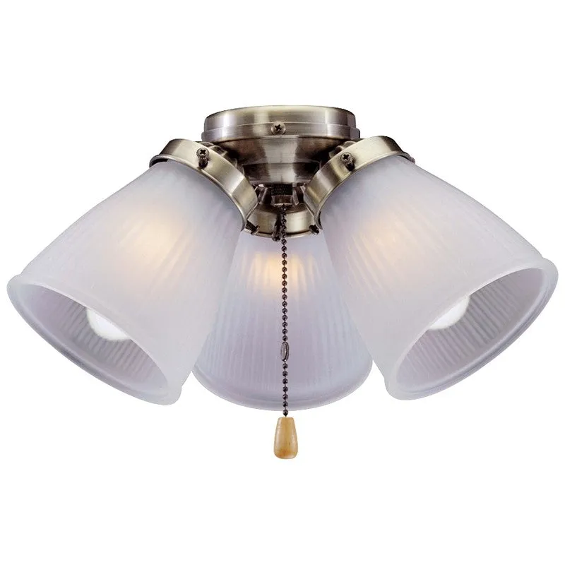 Boston Harbor CF-3FLK-AB Ceiling Fan Light Kit, Frosted Glass, Antique Brass, Antique Brass