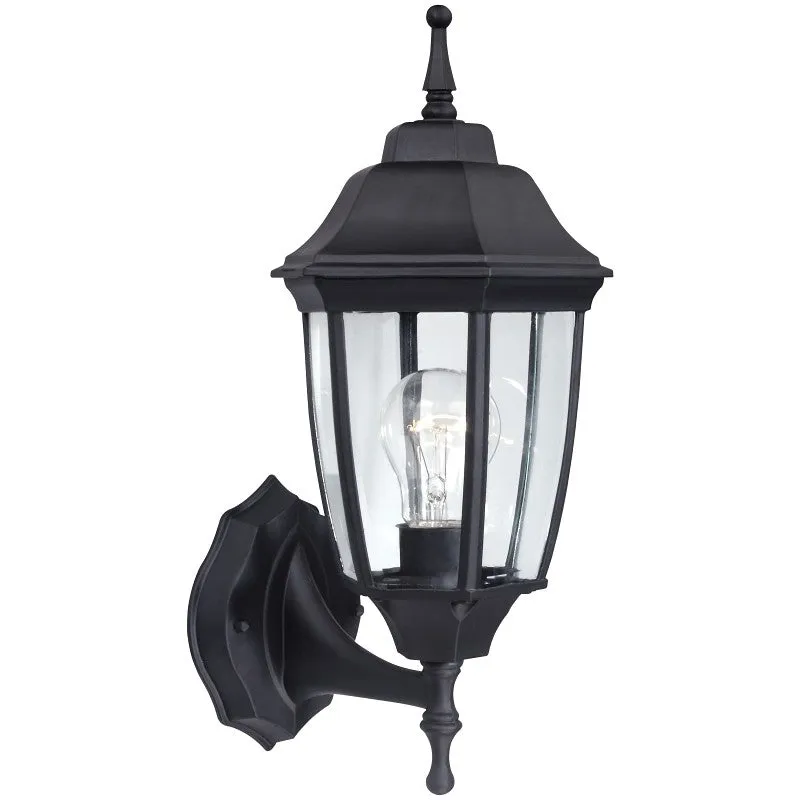 Boston Harbor HL-018B-BK Outdoor Wall Lantern, 120 V, 60 W, Type A Lamp, Aluminum Fixture, Black (Pack of 2)