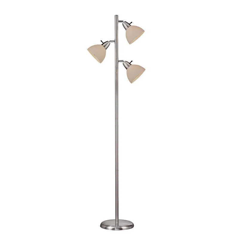 Boston Harbor TL-TREE-648 Tree Lamp, 120 V, 180 W, 3-Lamp, Incandescent Lamp, Metal, Brushed Nickel Finish