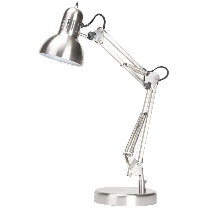Boston Harbor WK-618E-3L Swing Arm Work Lamp, 120 V, 60 W, 1-Lamp, A19 or CFL Lamp, Brushed Nickel Finish