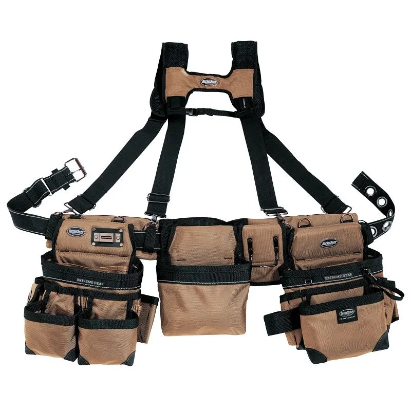 Bucket Boss 55185-TN Framer’s Rig, 52 in Waist, Poly Fabric, Tan, 29-Pocket