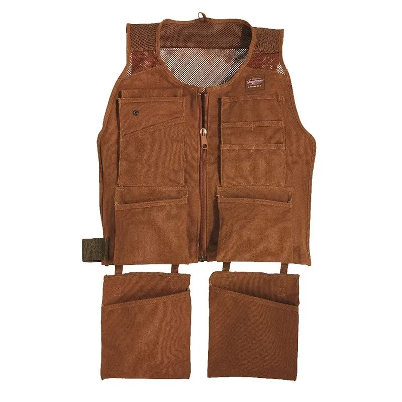 Bucket Boss 80450 SuperVest, L/XL Waist, Canvas, Brown, 14-Pocket