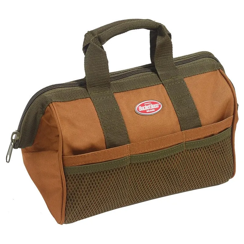 Bucket Boss Professional Series 60013 Gatemouth Tool Bag, 13 in W, 8 in D, 10 in H, 6-Pocket, Poly Ripstop Fabric