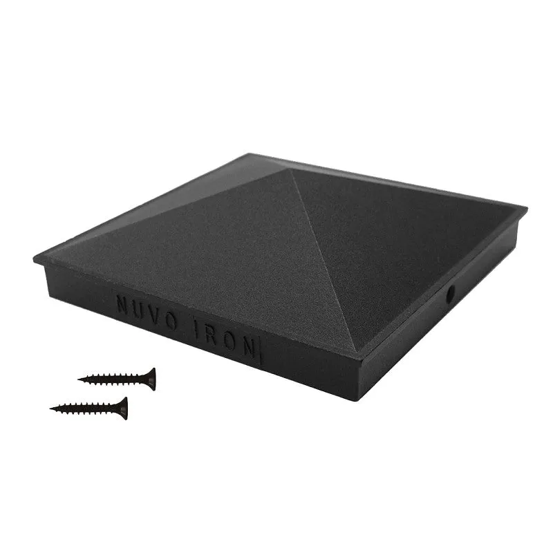 CAP POST PYRAMID AL BLK 6X6IN