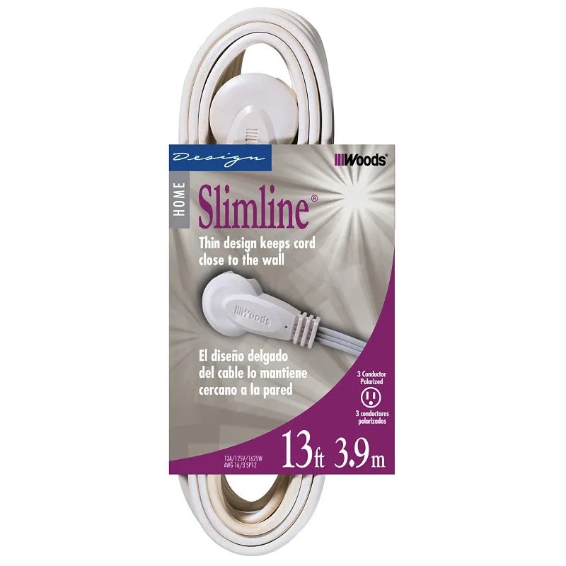 CCI 2232 Extension Cord, 16/3 AWG Cable, 13 ft L, 13 A, 125 V, White