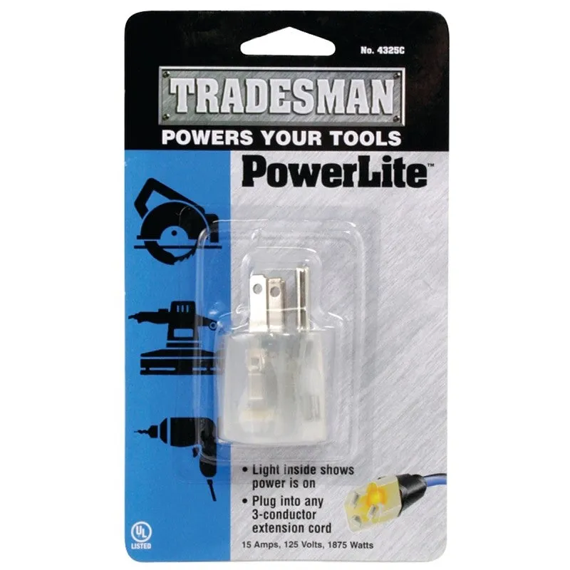 CCI Tradesman 4325C Outlet Adapter, 15 A, 125 V, 1 -Outlet, Clear (Pack of 6)