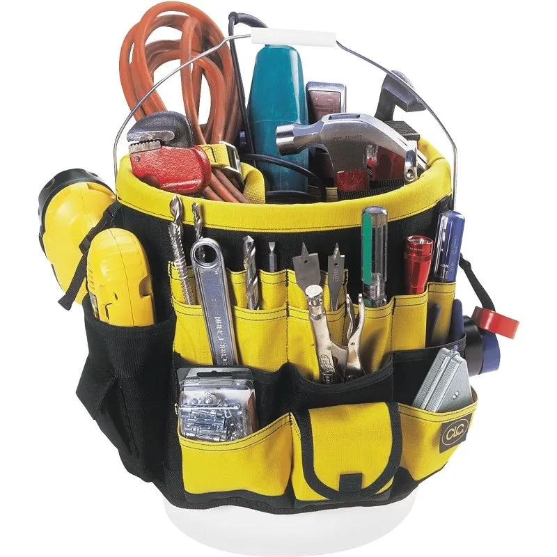 CLC Tool Works Series 4122 Bucket Tool Organizer, 61-Compartment, Rip-Stop Fabric, Black/Yellow