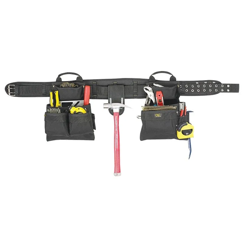 CLC Tool Works Series 5608 Tool Belt, 29 to 46 in Waist, Polyester, Black, 17-Pocket