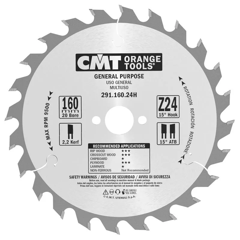 CMT 291.160.24H 160MM 24T 20MM General Purpose Blade for Festool