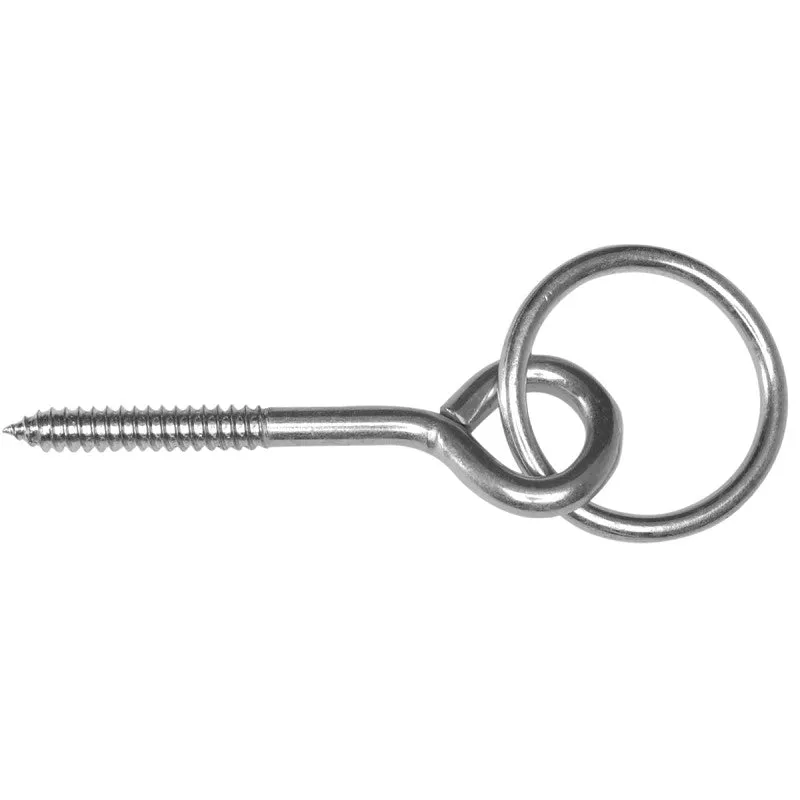 Campbell T7663550 Hitch Ring with Screw Eye Bolt, Steel, Zinc (Pack of 5)