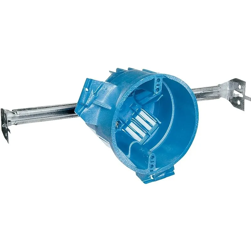 Carlon BH525H Ceiling Box, Nail Mounting, 4 in W, 4 in D, 3 in H, 1-Gang, Polycarbonate, Blue