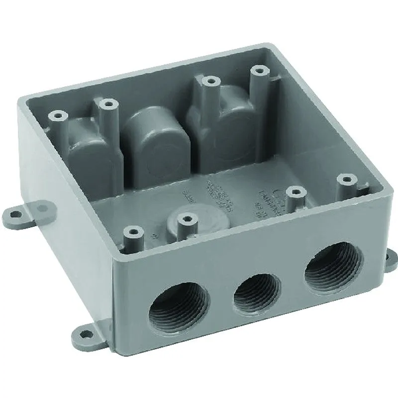 Carlon E382DE Switch Box, 2 -Gang, 7 -Outlet, PVC, Gray