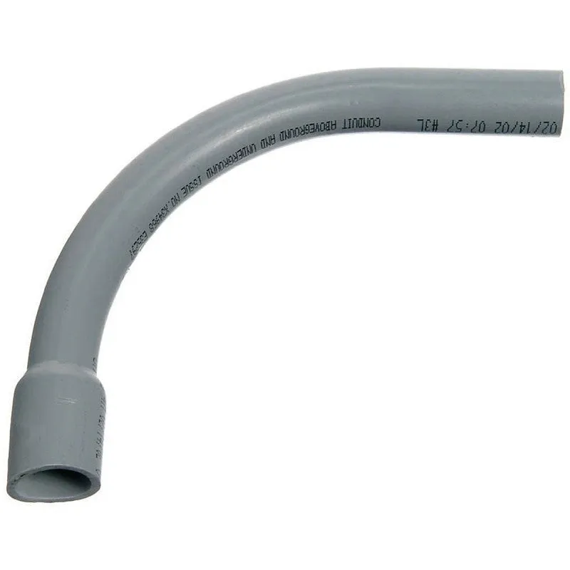 Carlon UA9ALB-CAR Elbow, 3 in Trade Size, 90 deg Angle, SCH 40 Schedule Rating, PVC, Bell End, Gray
