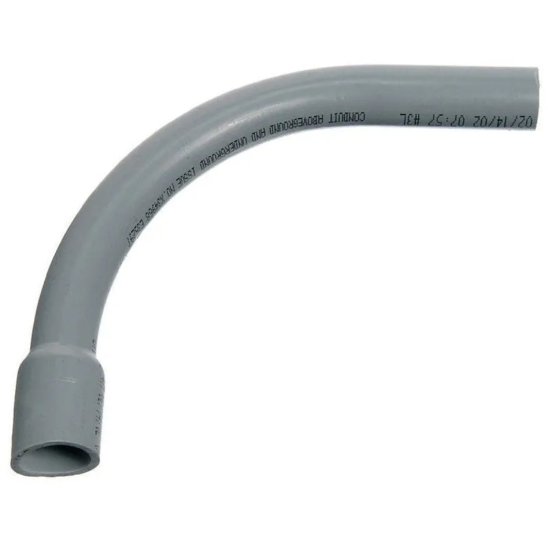 Carlon UA9DJB-UPC Elbow, 90 deg Angle, 2 in Bell End, PVC, Gray, 1/PK