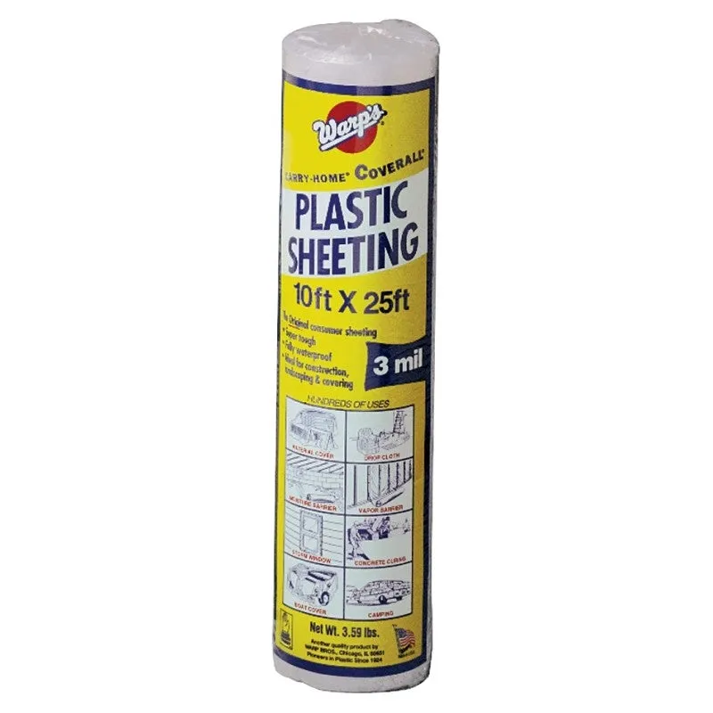 Carry-Home SP-3CH10-C Poly Film, 3 mil Thick, 25 ft L, 10 ft W, Clear