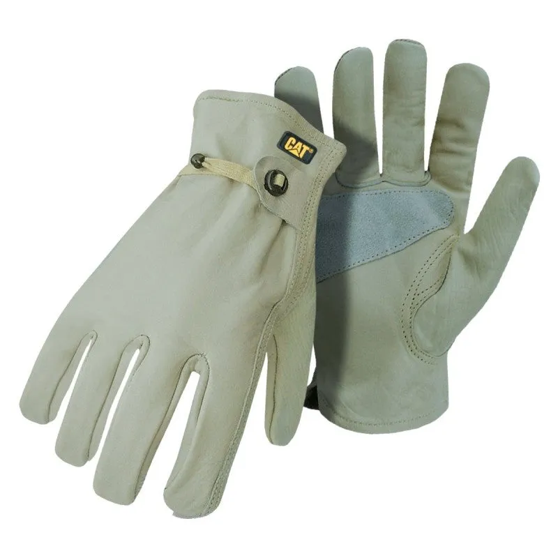 Cat CAT012110J Gloves, Men’s, Jumbo, Keystone Thumb, Ball and Tape Cuff, Cowhide Leather, Tan