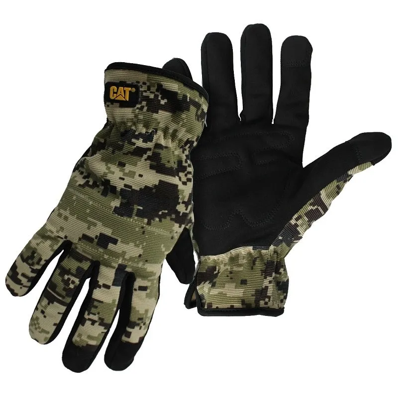 Cat CAT0122702X Utility Gloves, Men’s, 2XL, Open Cuff, Spandex, Camouflage