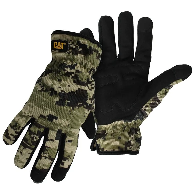Cat CAT012270L Utility Gloves, Men’s, L, Open Cuff, Spandex, Camouflage