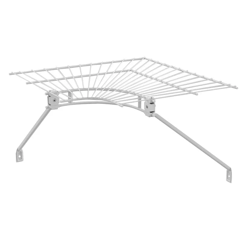 ClosetMaid 21067 Shelf and Rod Corner Kit, 21-1/2 in L, 21-1/2 in W, Steel, White (Pack of 4)