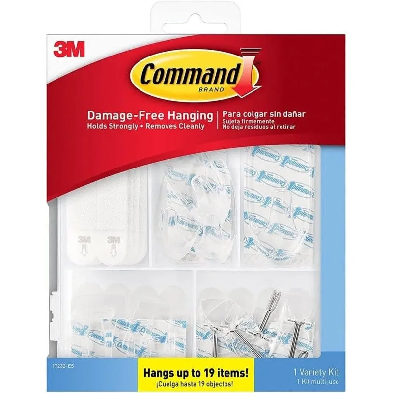 Command 17232-ES Hanging Hook Kit, Plastic, Clear