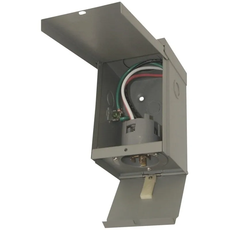 Connecticut Electric EGEPI50 Power Inlet Box with Cover, 50 A, Surface Mounting, Gray