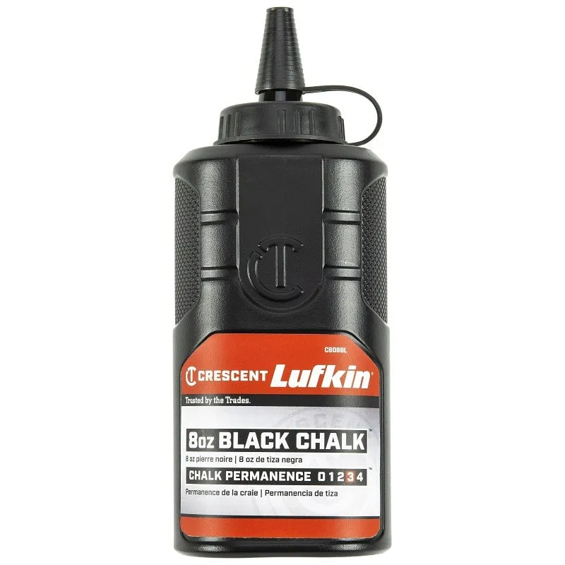 Crescent Lufkin CB08BL Chalk Refill, Black, 8 oz Bottle (Pack of 4)