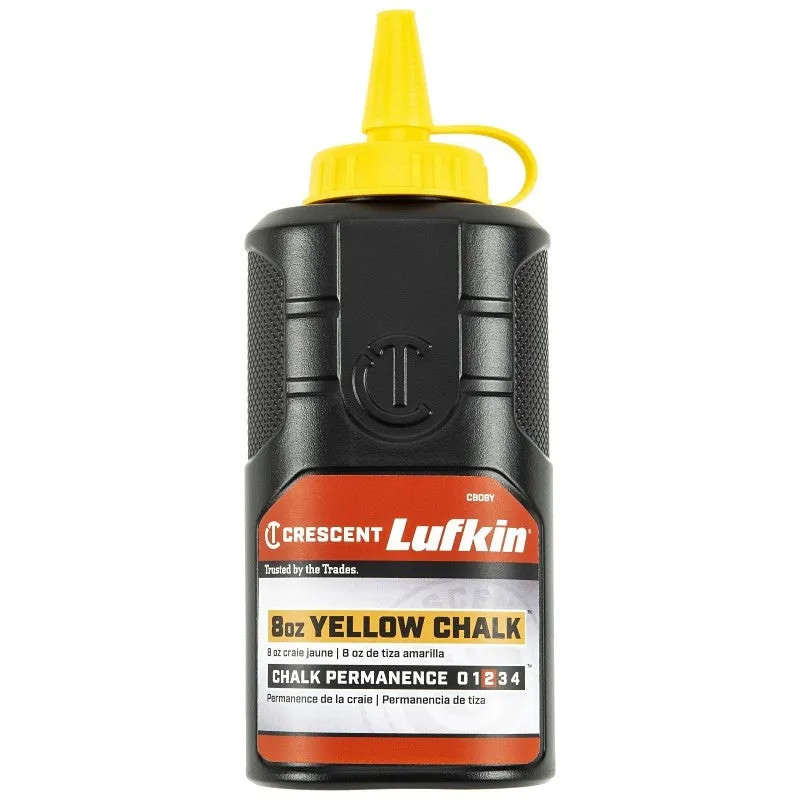 Crescent Lufkin CB08Y Chalk Refill, Yellow, 8 oz Bottle (Pack of 4)