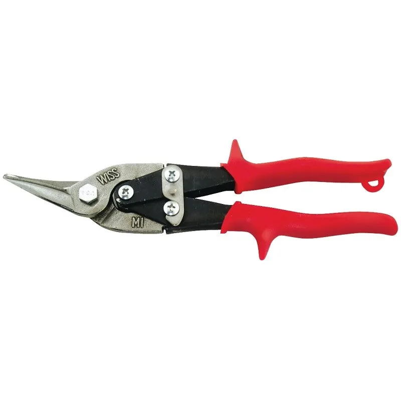 Crescent Wiss M1R Aviation Snip, 9-3/4 in OAL, Left Cut, Molybdenum Steel Blade, Contour-Grip Handle, Red Handle