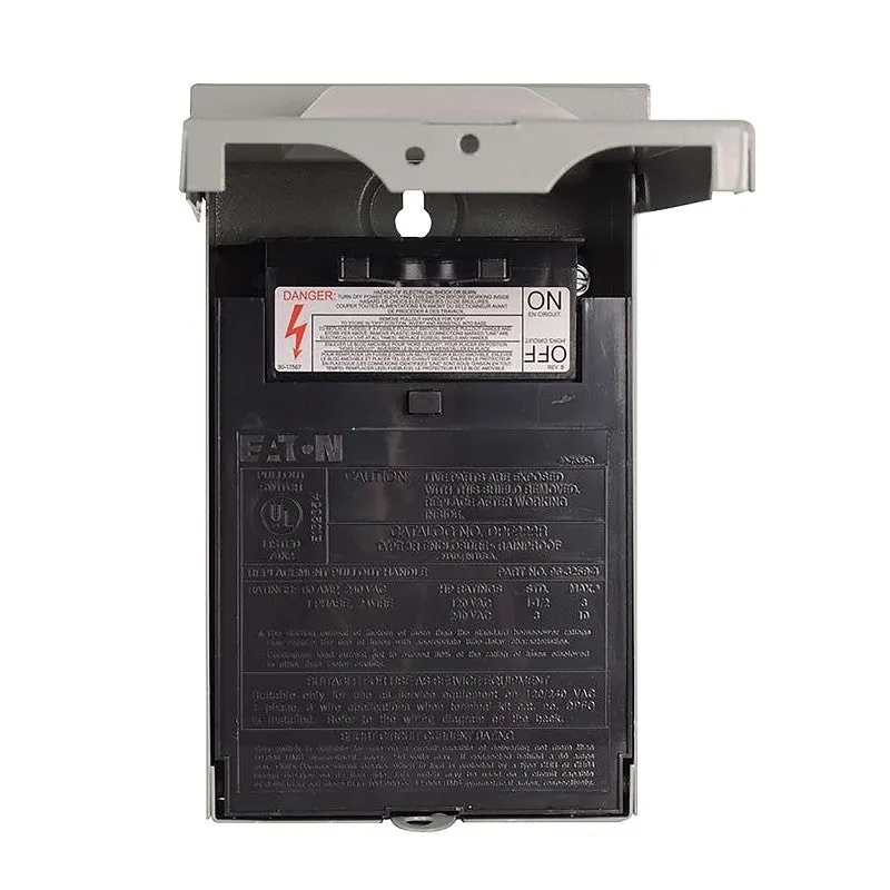 Cutler-Hammer DP Series DPF222RP Disconnect Switch, Fused, Pullout, 5.4 in L, 60 A, 120/240 V, Gray
