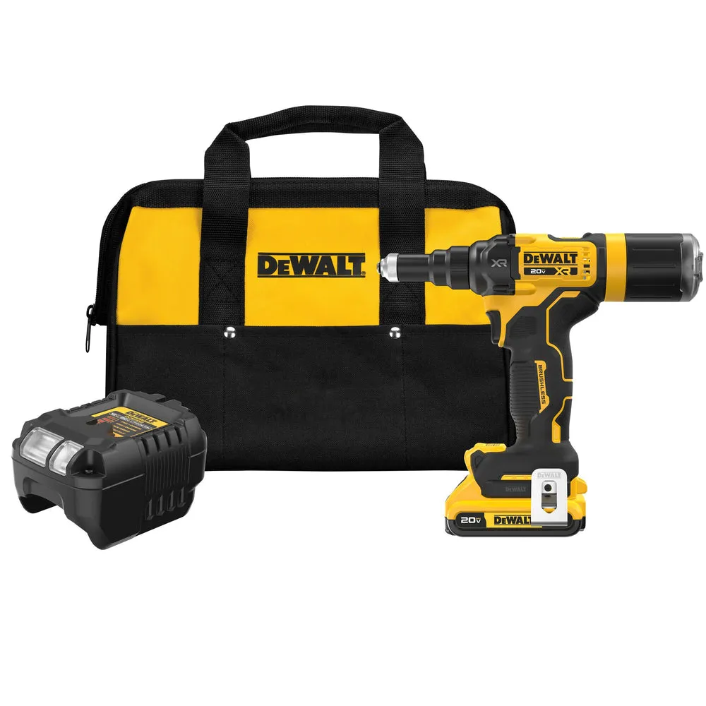DEWALT DCF403D1 20V MAX* XR® Brushless Cordless 3/16″ Rivet Tool Kit