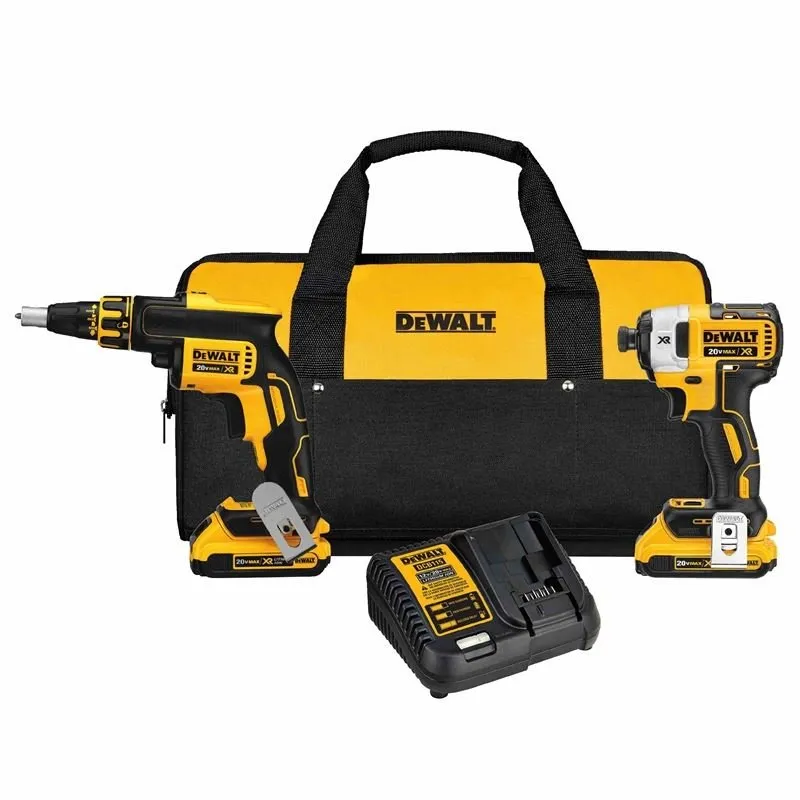 DEWALT DCK267D2 20V MAX* XR Drywall Screwgun Impact Driver Kit (2.0Ah)