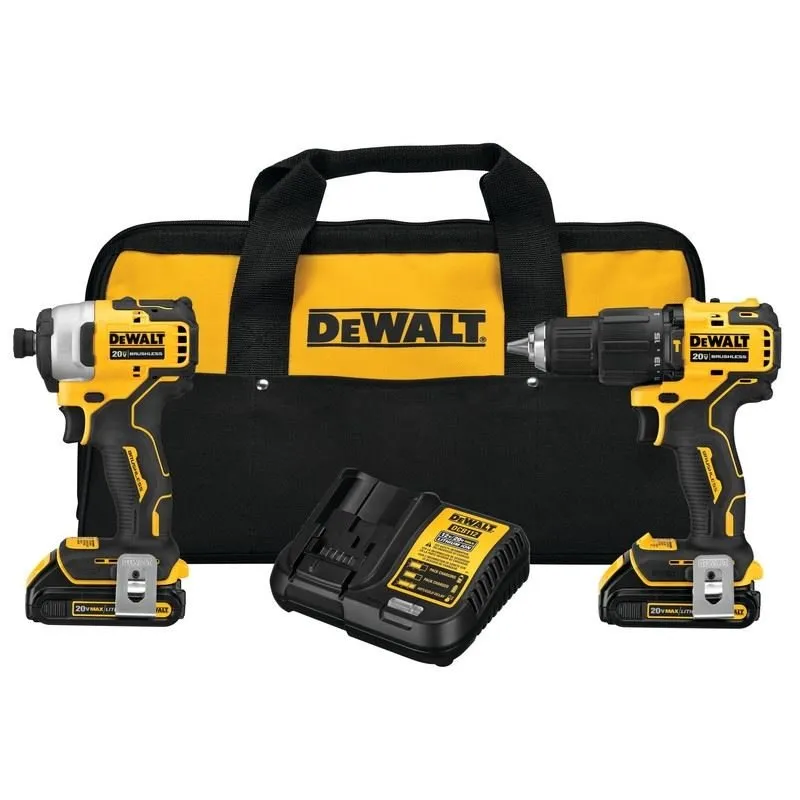 DEWALT DCK279C2 ATOMIC 20V MAX Brushless Cordless 1/2 in Hammer Drill/Driver and 1/4 in Impact Driver KIT