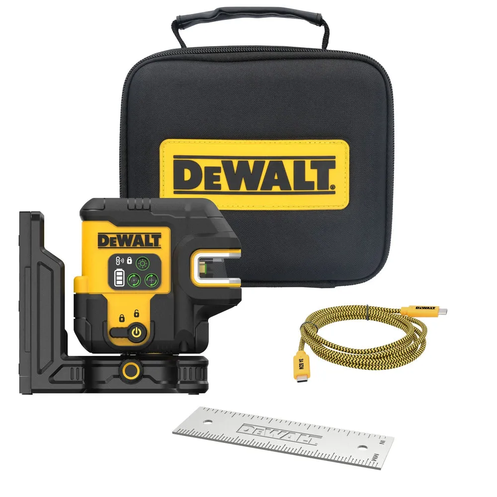 DEWALT DCLE14221GB USB Green 2-Spot & Crossline Laser Base Kit