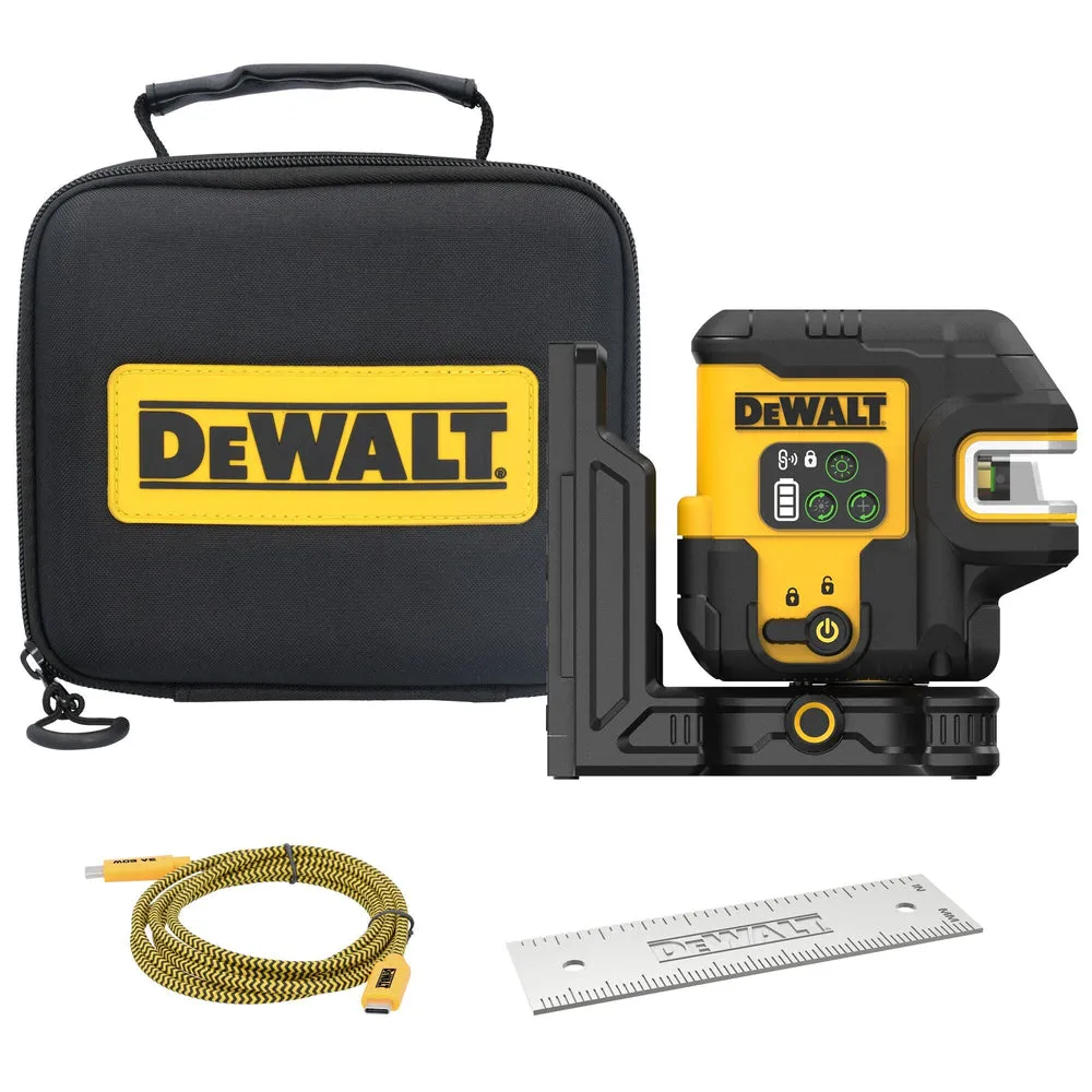 DEWALT DCLE14251GB USB Green 5-Spot & Crossline Laser Base Kit