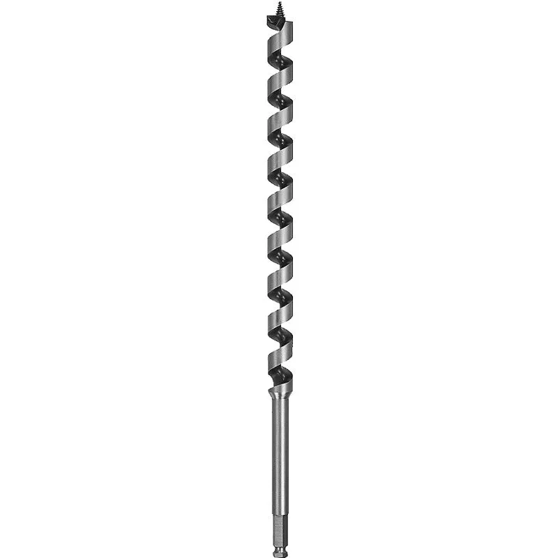 DEWALT DW1687 Auger Drill Bit, 1 in Dia, 17 in OAL, Hollow Center Flute, 7/16 in Dia Shank, Ball Groove Shank