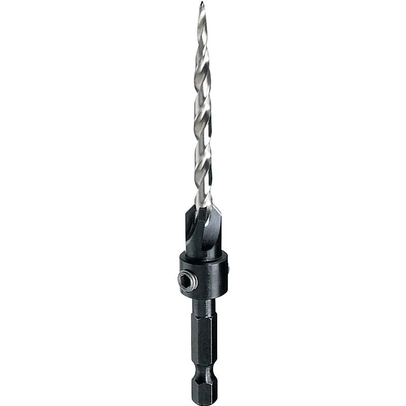 DEWALT DW2567 Drill Bit, 9/64 in Dia, 3 in OAL, Countersink, Spiral Flute, 4-Flute, 1/4 in Dia Shank, Hex Shank