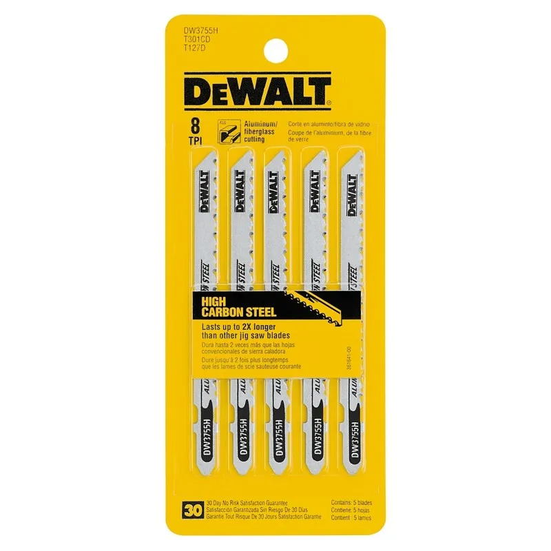 DEWALT DW3755H Jig Saw Blade, 1/4 in W, 4 in L, 8 TPI
