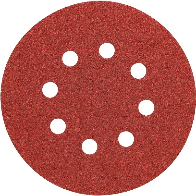 DEWALT DW4314 Sanding Disc, 5 in Dia, Coated, 220 Grit, Very Fine, Aluminum Oxide Abrasive, Paper Backing, 8-Hole