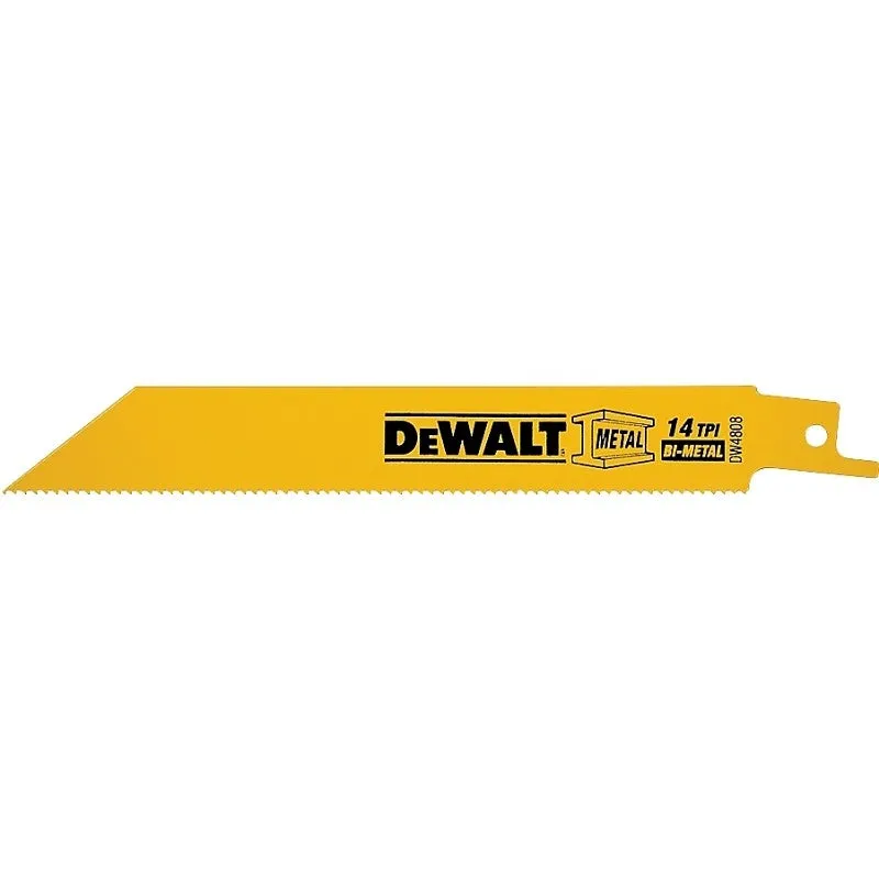 DEWALT DW4808 Reciprocating Saw Blade, Applicable Materials: Angle Iron, Fiberglass, Metal, Rubber, 3/4 in W, 6 in L
