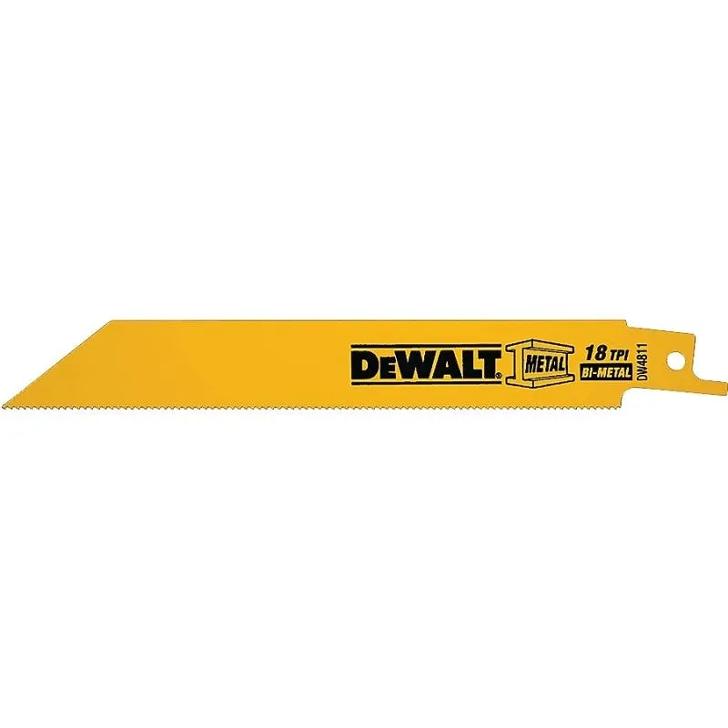 DEWALT DW4811 Reciprocating Saw Blade, Applicable Materials: Angle Iron, Fiberglass, Rubber, 3/4 in W, 6 in L
