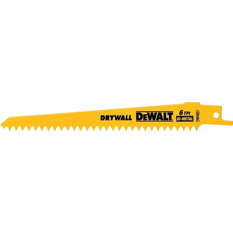 DEWALT DW4851 Reciprocating Saw Blade, 3/4 in W, 6 in L, 6 TPI